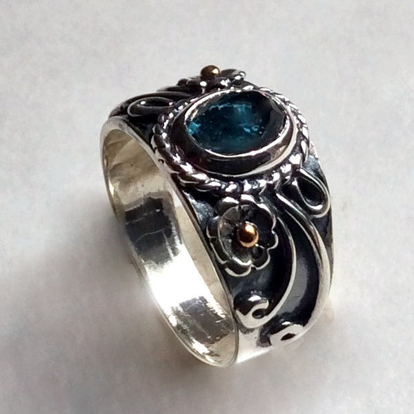 Blue topaz ring