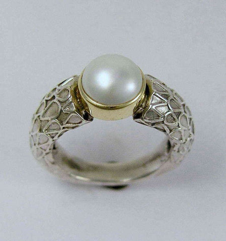silver yellow gold ring