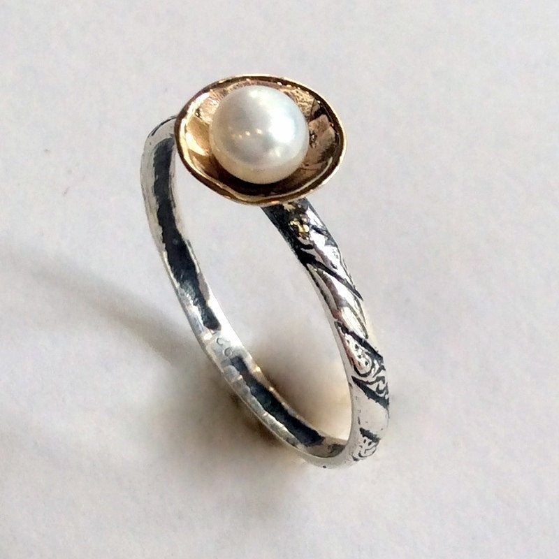 Engagement Pearl ring,