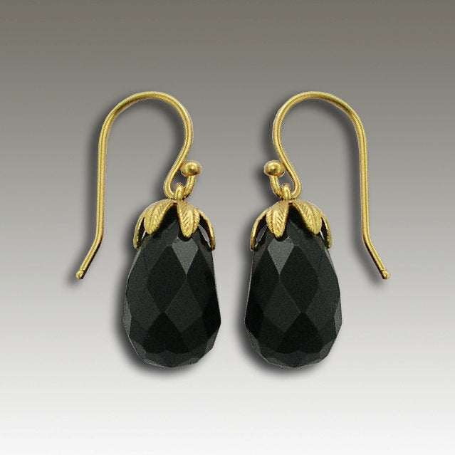 Drop onyx earrings