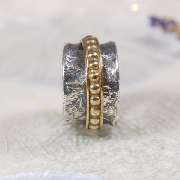 brass silver ring